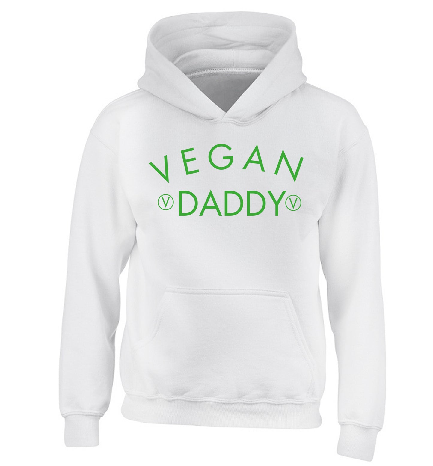 Vegan daddy children's white hoodie 12-14 Years