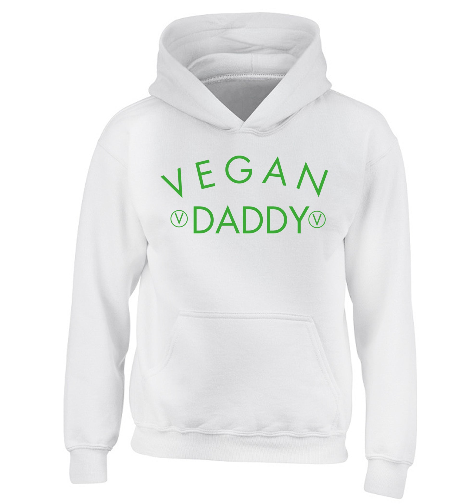 Vegan daddy children's white hoodie 12-14 Years