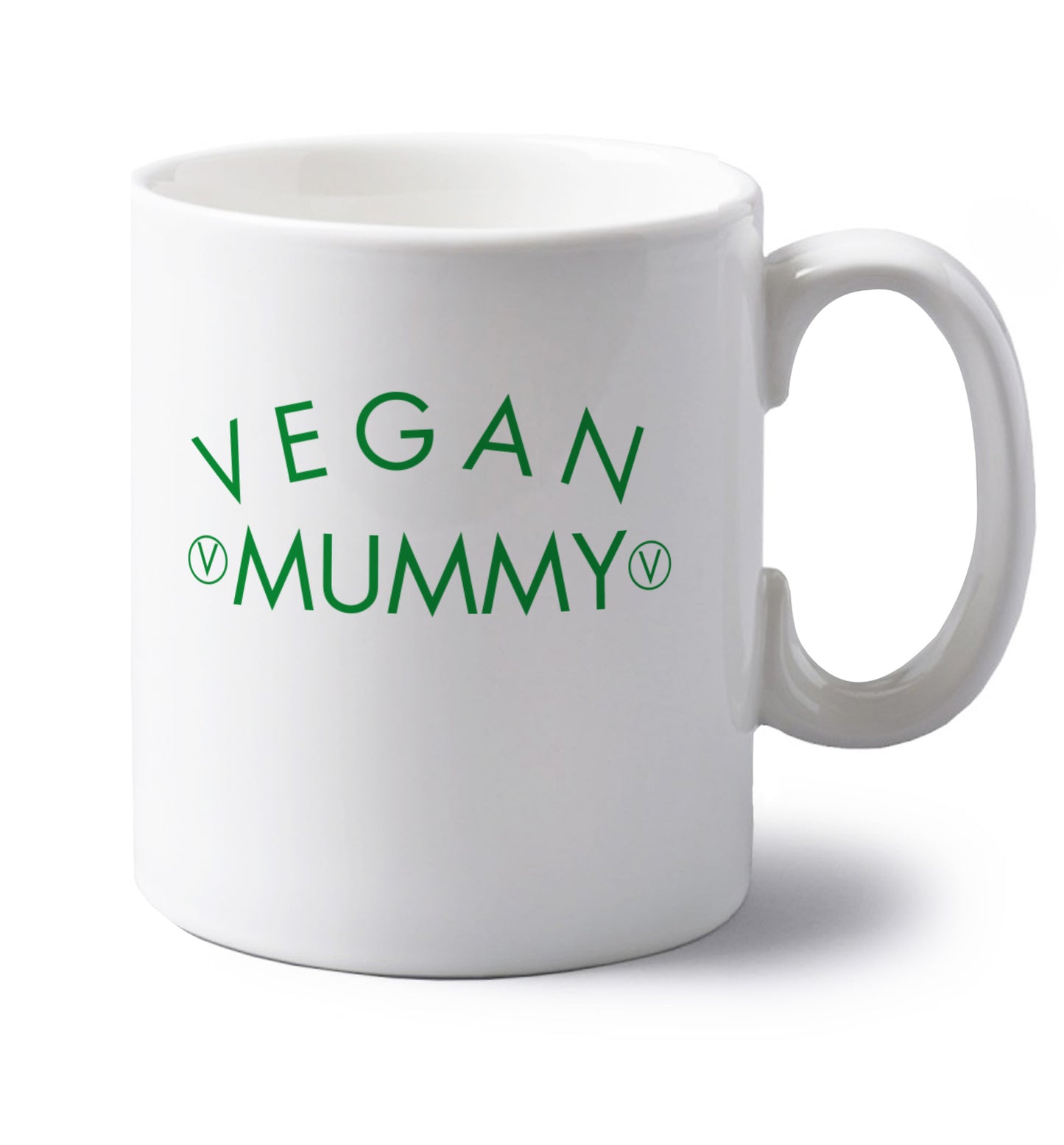 Vegan mummy left handed white ceramic mug 