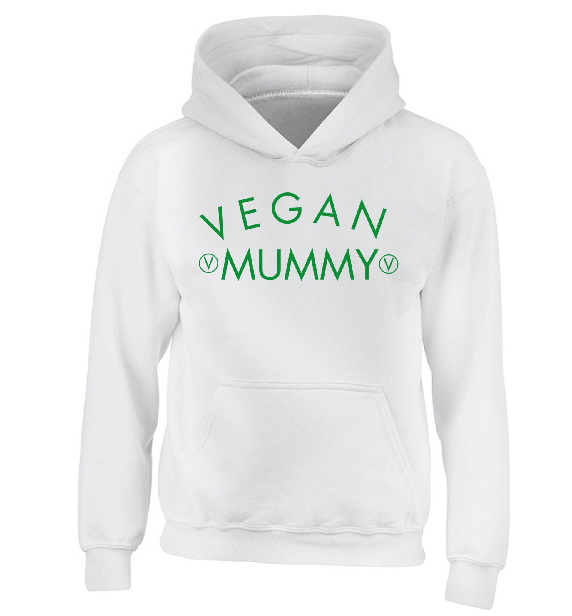 Vegan mummy children's white hoodie 12-14 Years