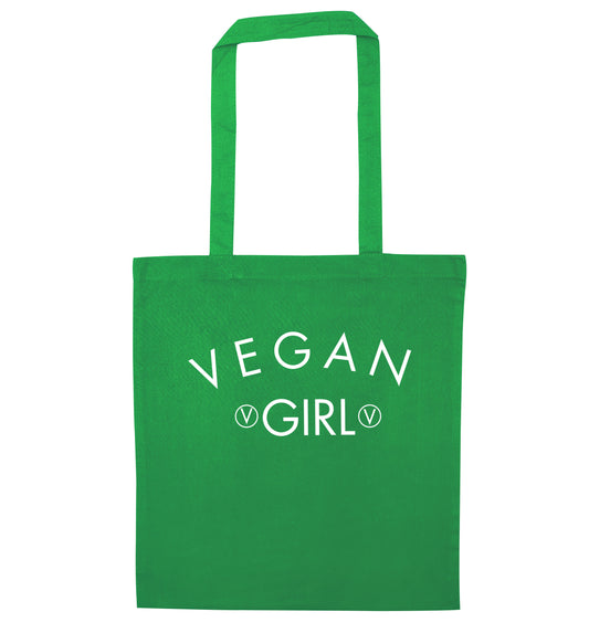 Vegan girl green tote bag