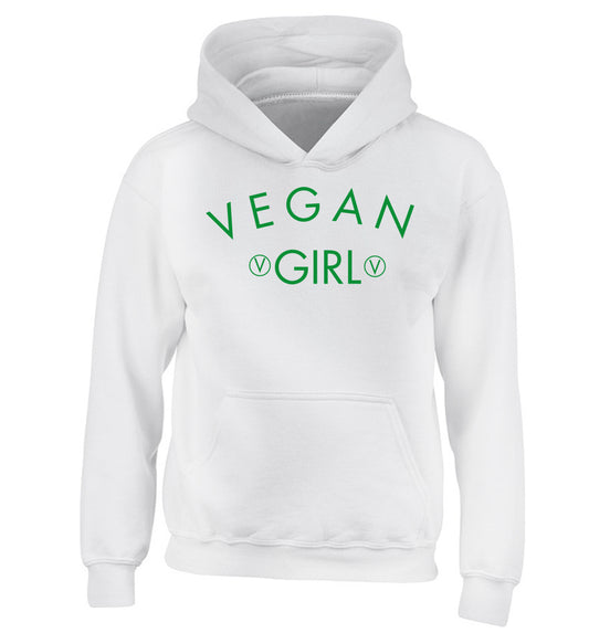 Vegan girl children's white hoodie 12-14 Years