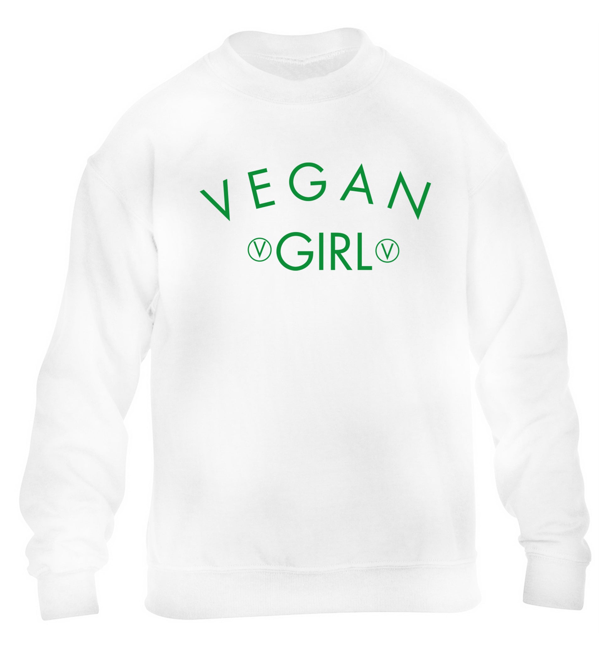 Vegan girl children's white sweater 12-14 Years