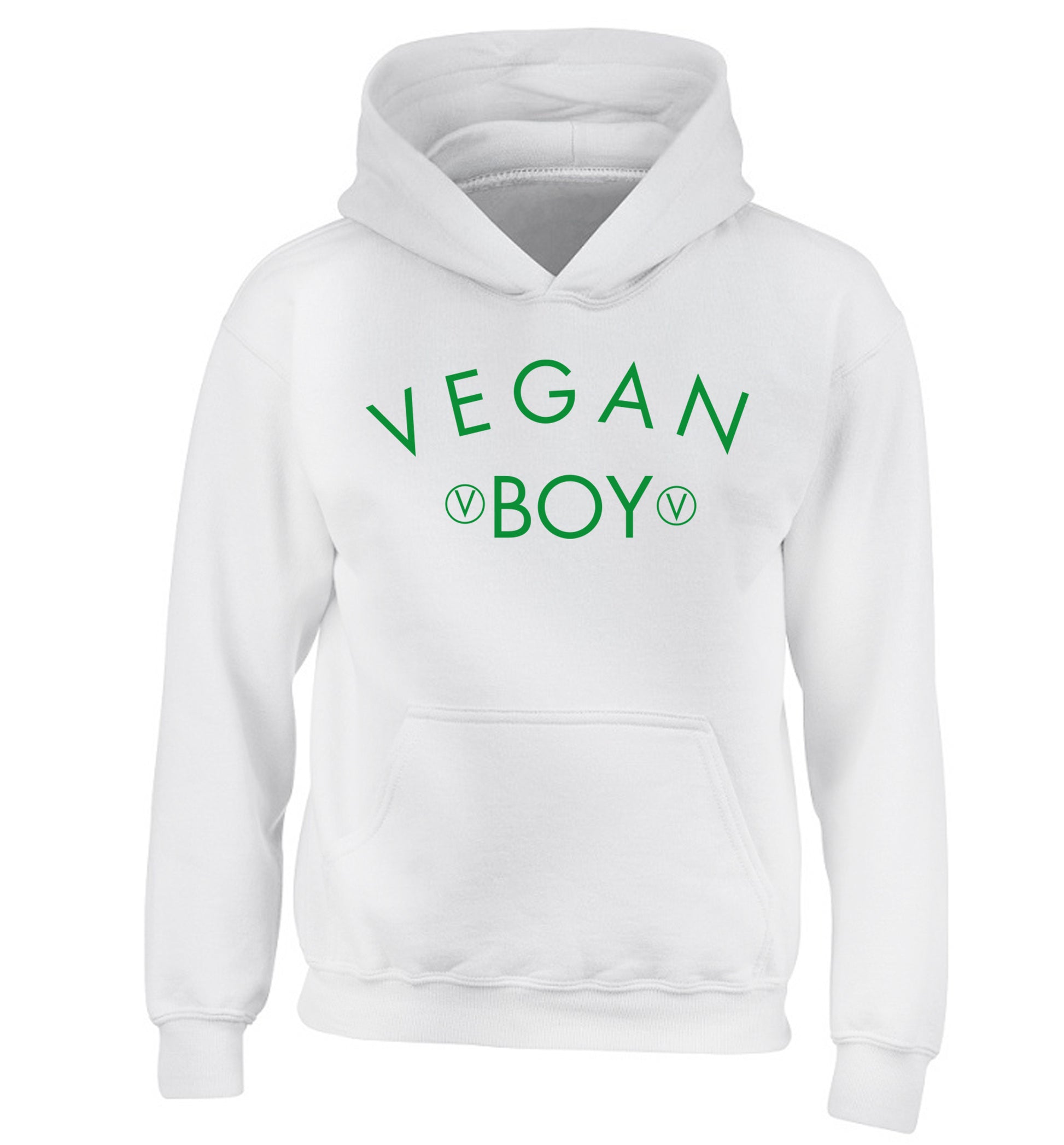 Vegan boy children's white hoodie 12-14 Years