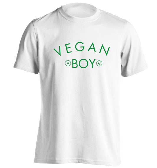Vegan boy adults unisex white Tshirt 2XL