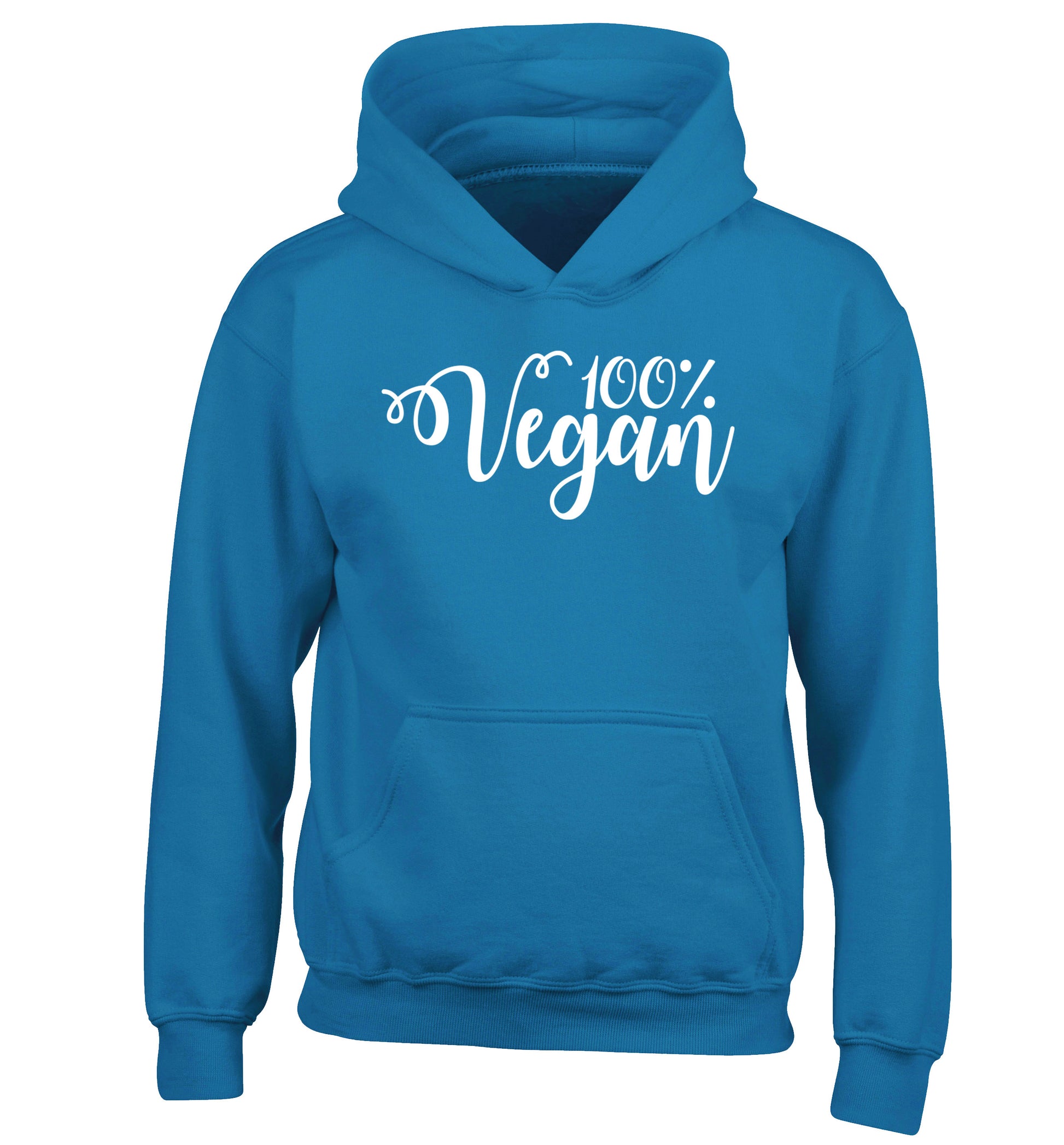 100% Vegan children's blue hoodie 12-14 Years