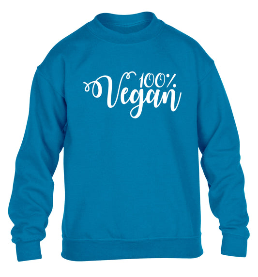 100% Vegan children's blue sweater 12-14 Years