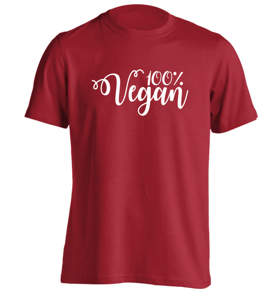 100% Vegan adults unisex red Tshirt 2XL