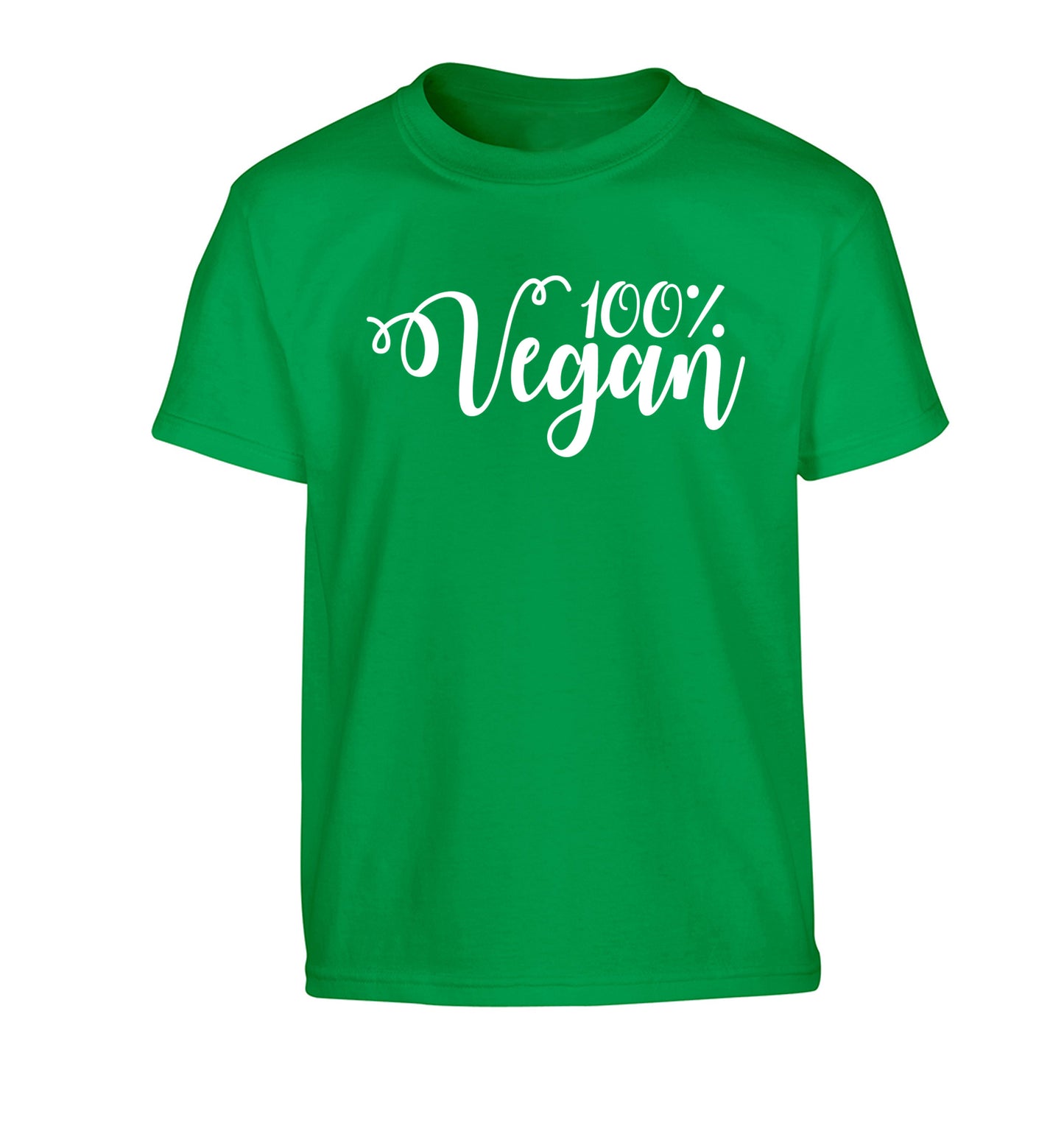 100% Vegan Children's green Tshirt 12-14 Years