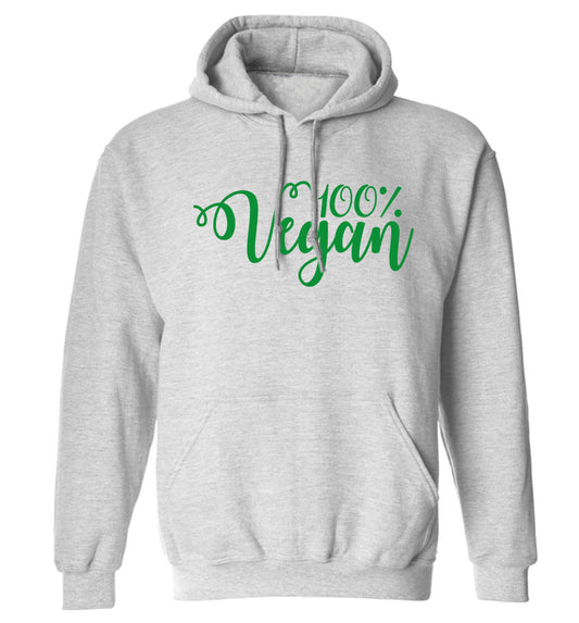 100% Vegan adults unisex grey hoodie 2XL
