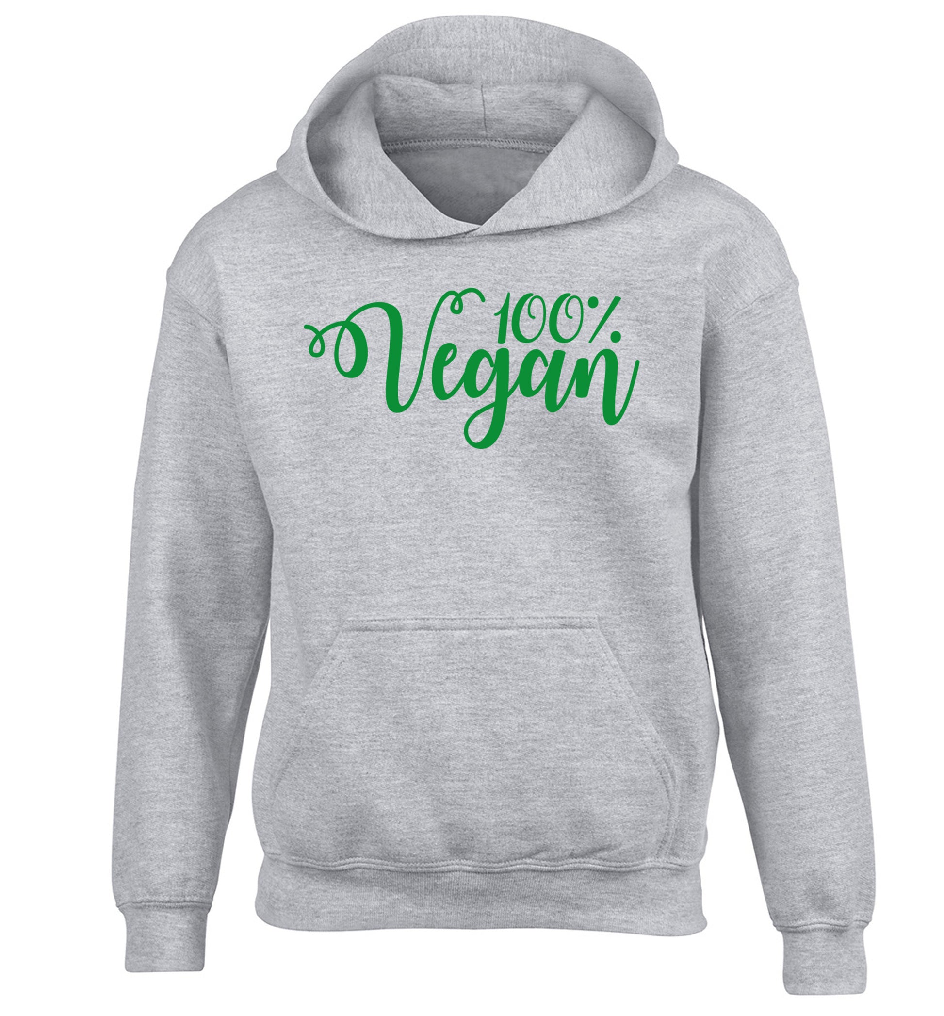 100% Vegan children's grey hoodie 12-14 Years