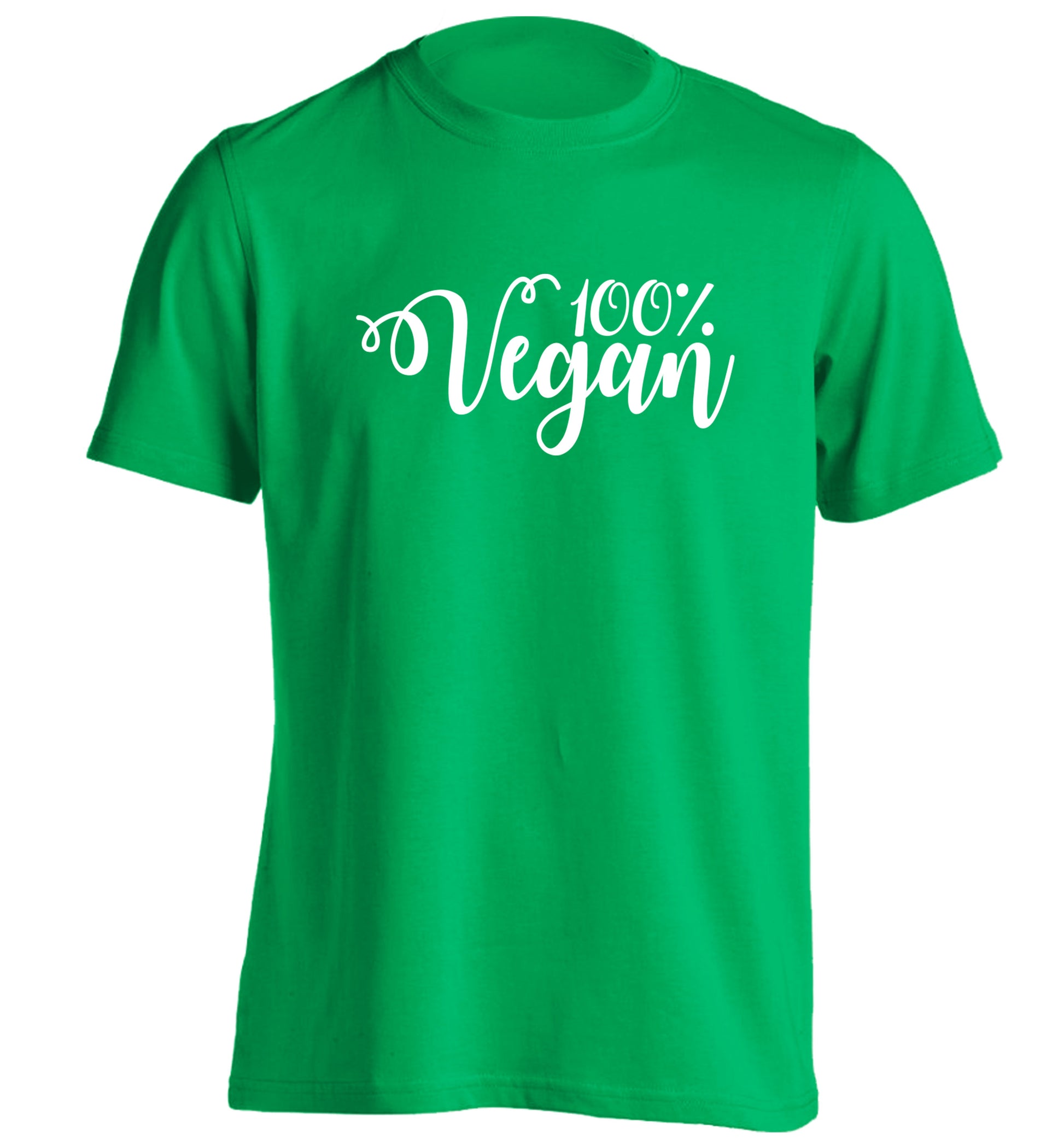 100% Vegan adults unisex green Tshirt 2XL