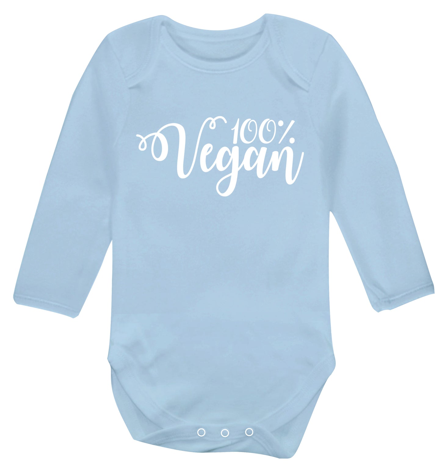 100% Vegan Baby Vest long sleeved pale blue 6-12 months