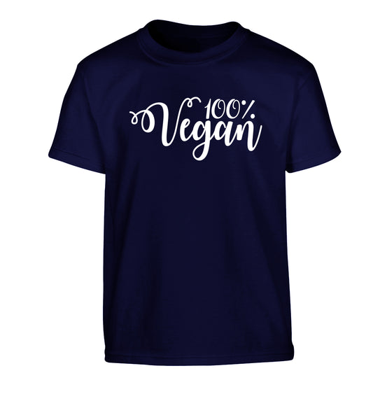 100% Vegan Children's navy Tshirt 12-14 Years