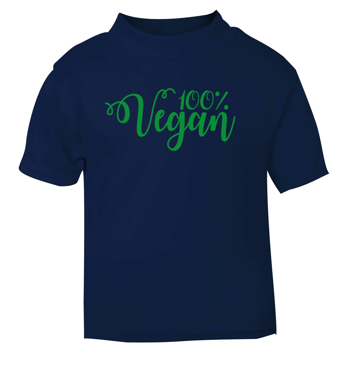 100% Vegan navy Baby Toddler Tshirt 2 Years