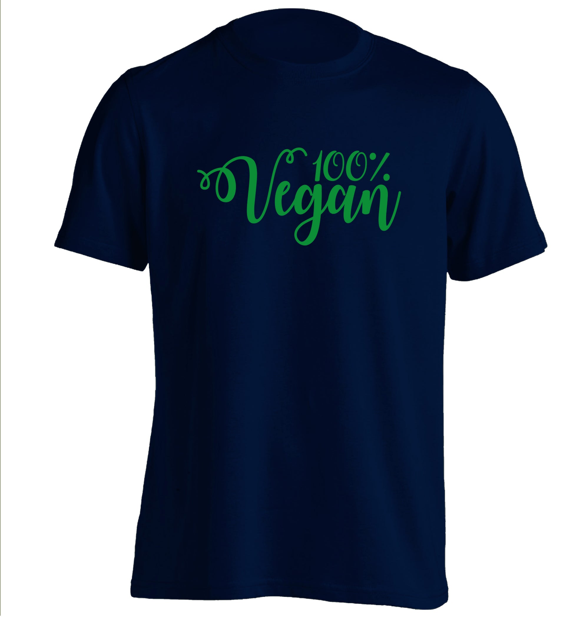 100% Vegan adults unisex navy Tshirt 2XL