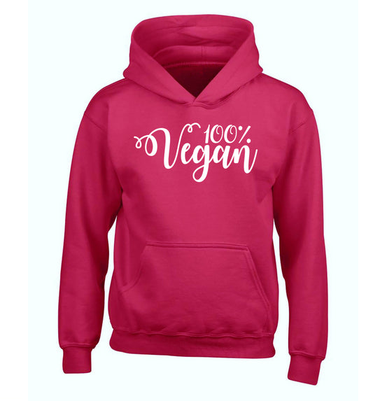 100% Vegan children's pink hoodie 12-14 Years
