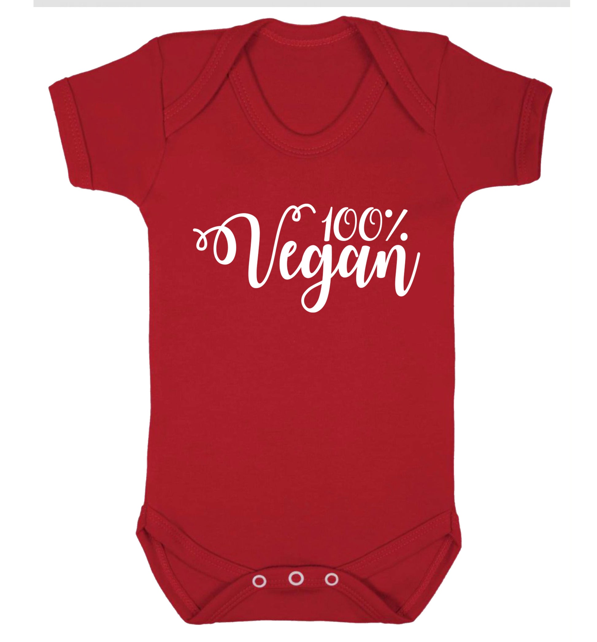 100% Vegan Baby Vest red 18-24 months