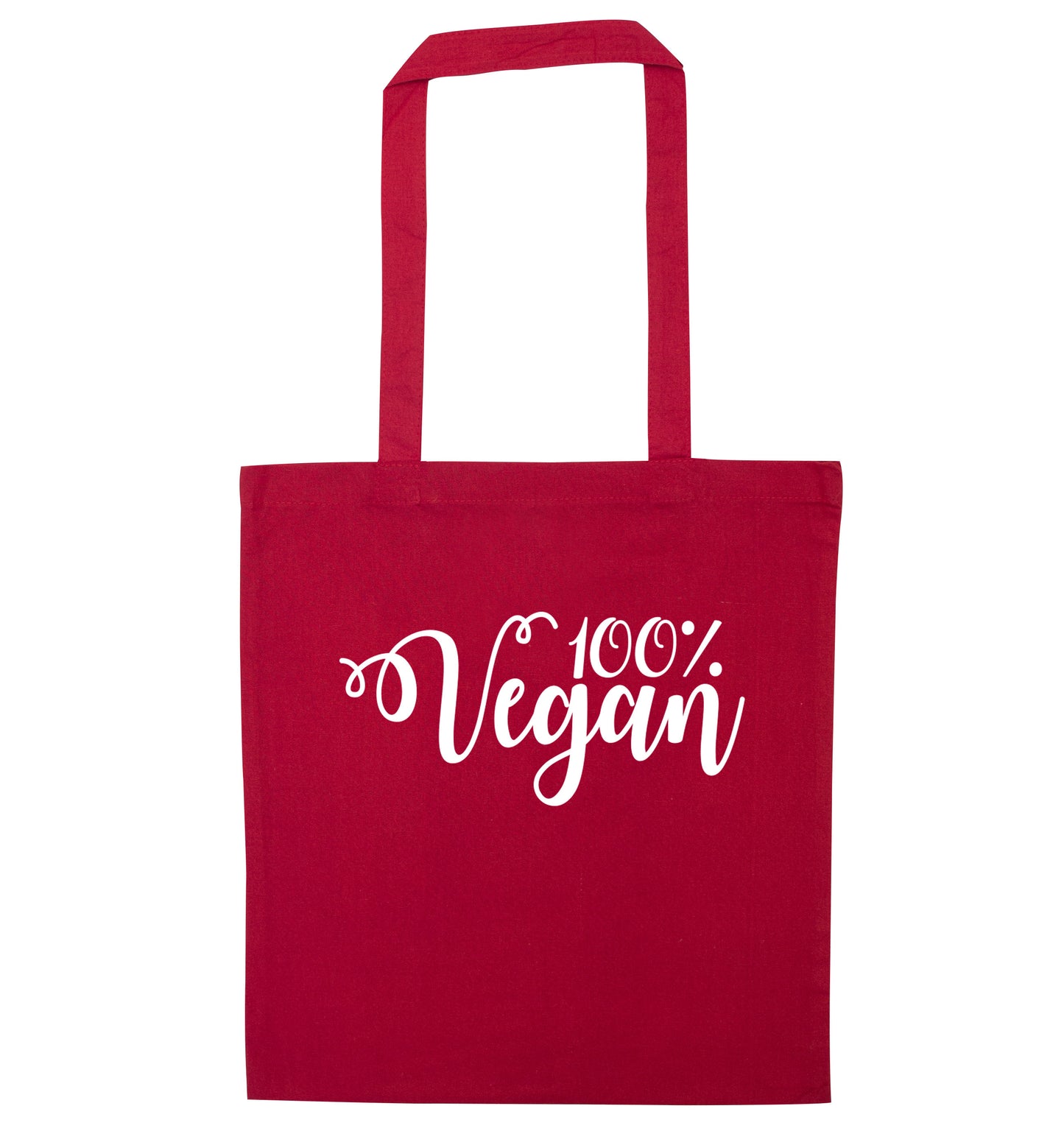 100% Vegan red tote bag
