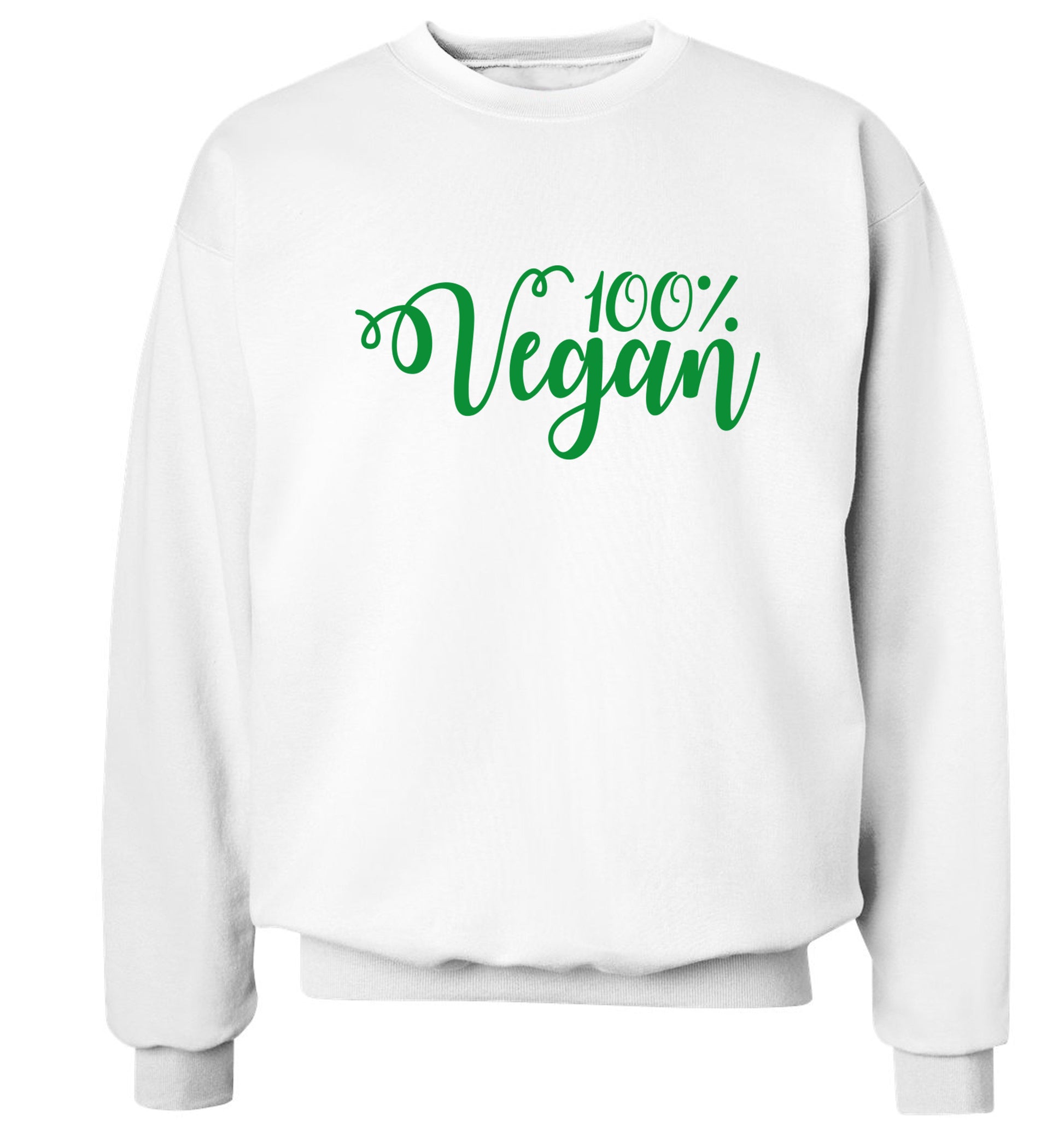 100% Vegan Adult's unisex white Sweater 2XL