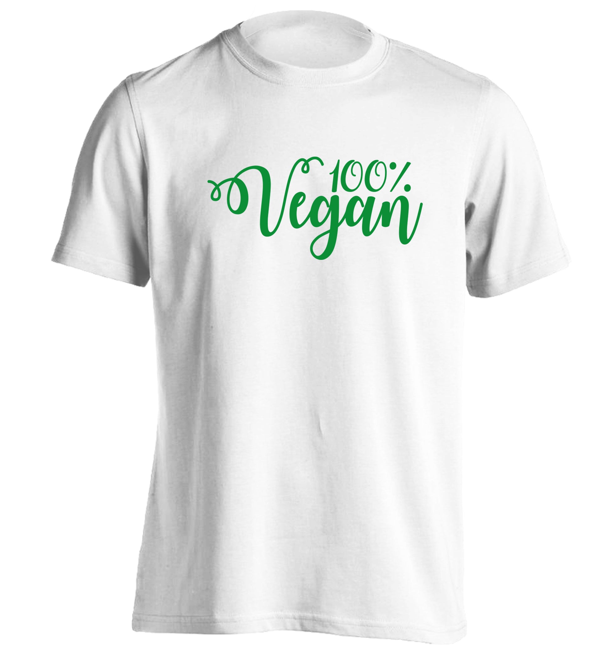 100% Vegan adults unisex white Tshirt 2XL