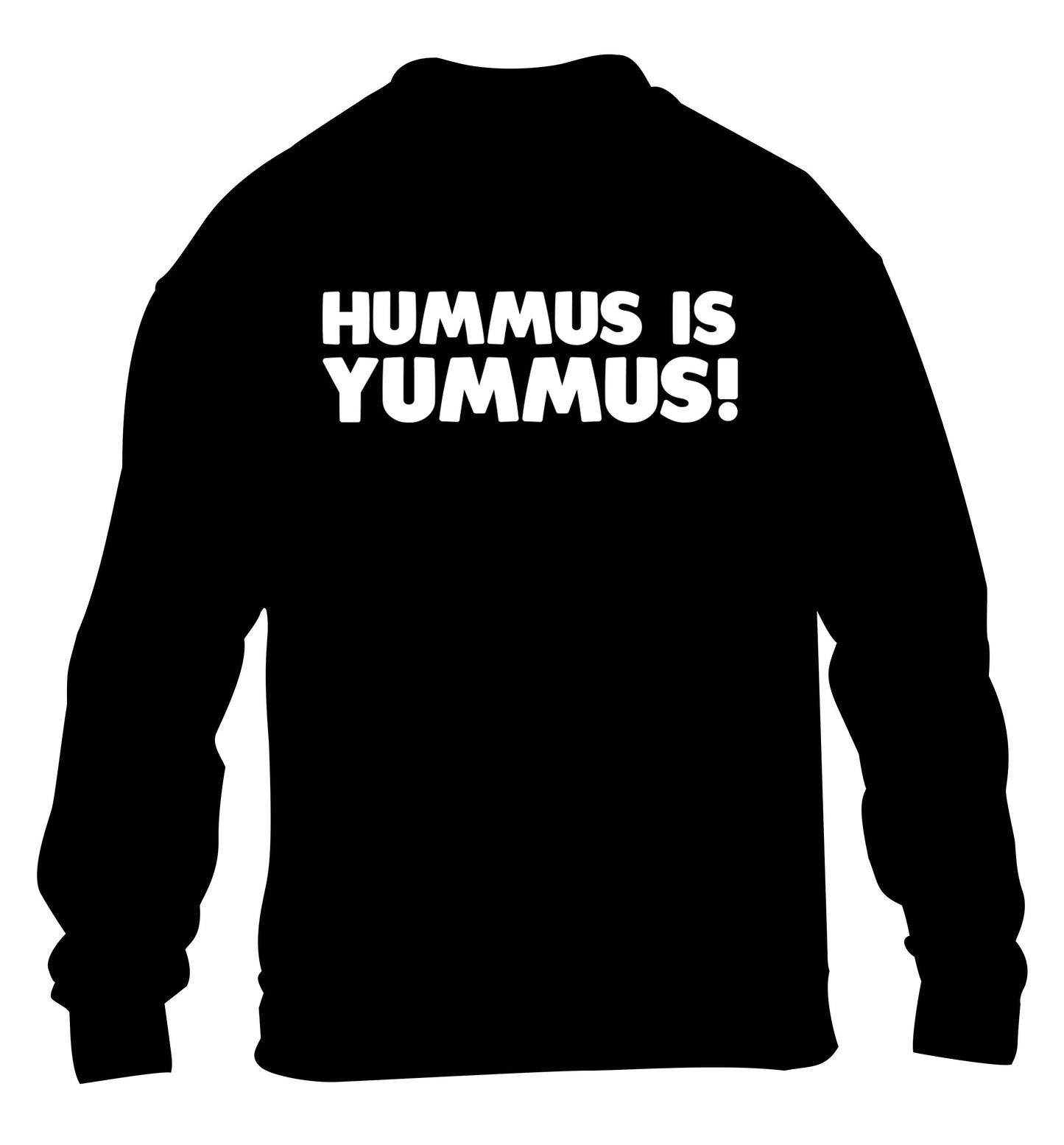 Hummus is Yummus  children's black sweater 12-14 Years