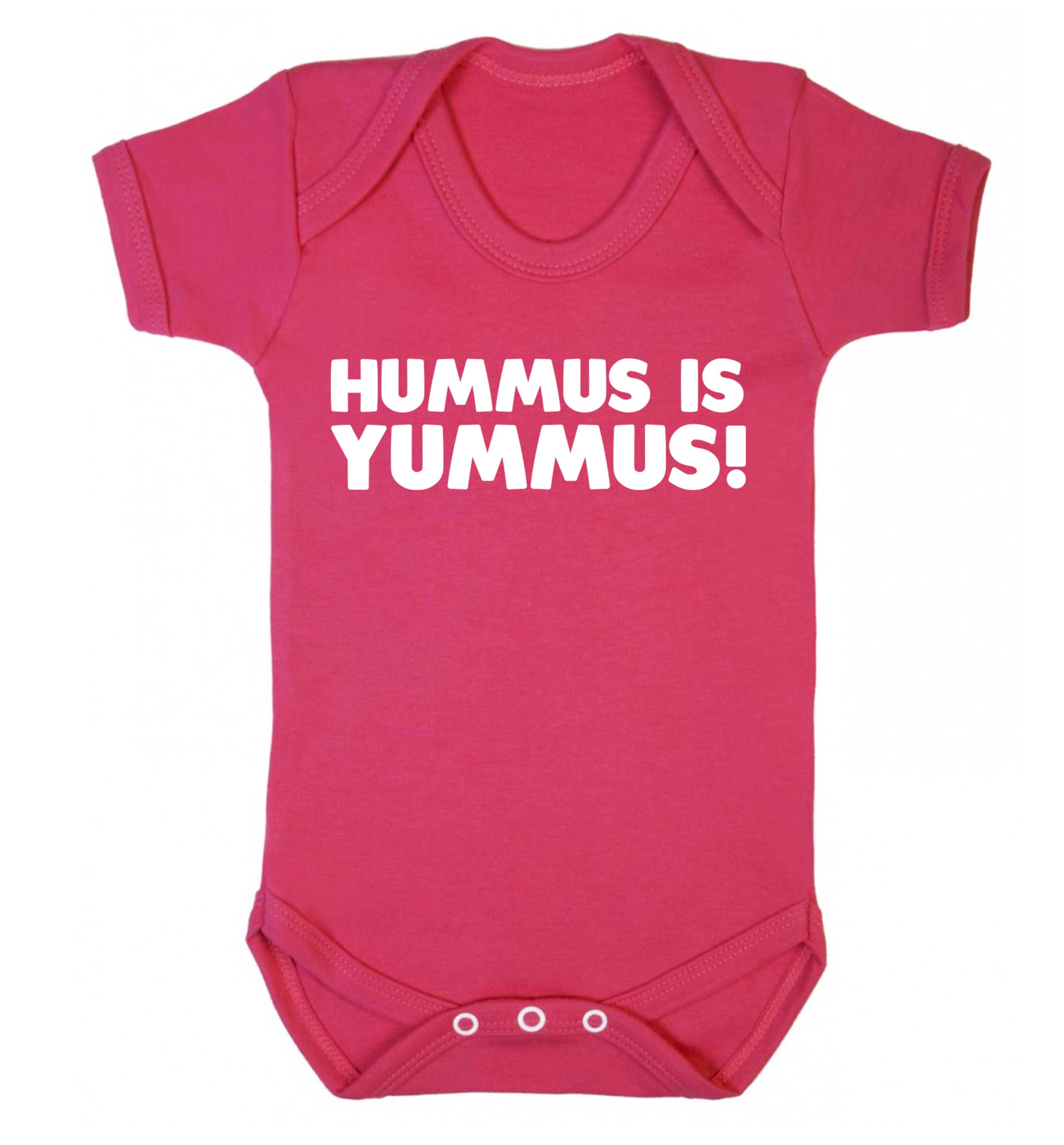 Hummus is Yummus  Baby Vest dark pink 18-24 months
