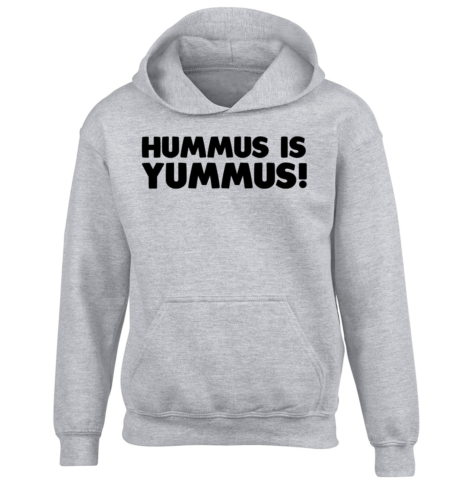 Hummus is Yummus  children's grey hoodie 12-14 Years