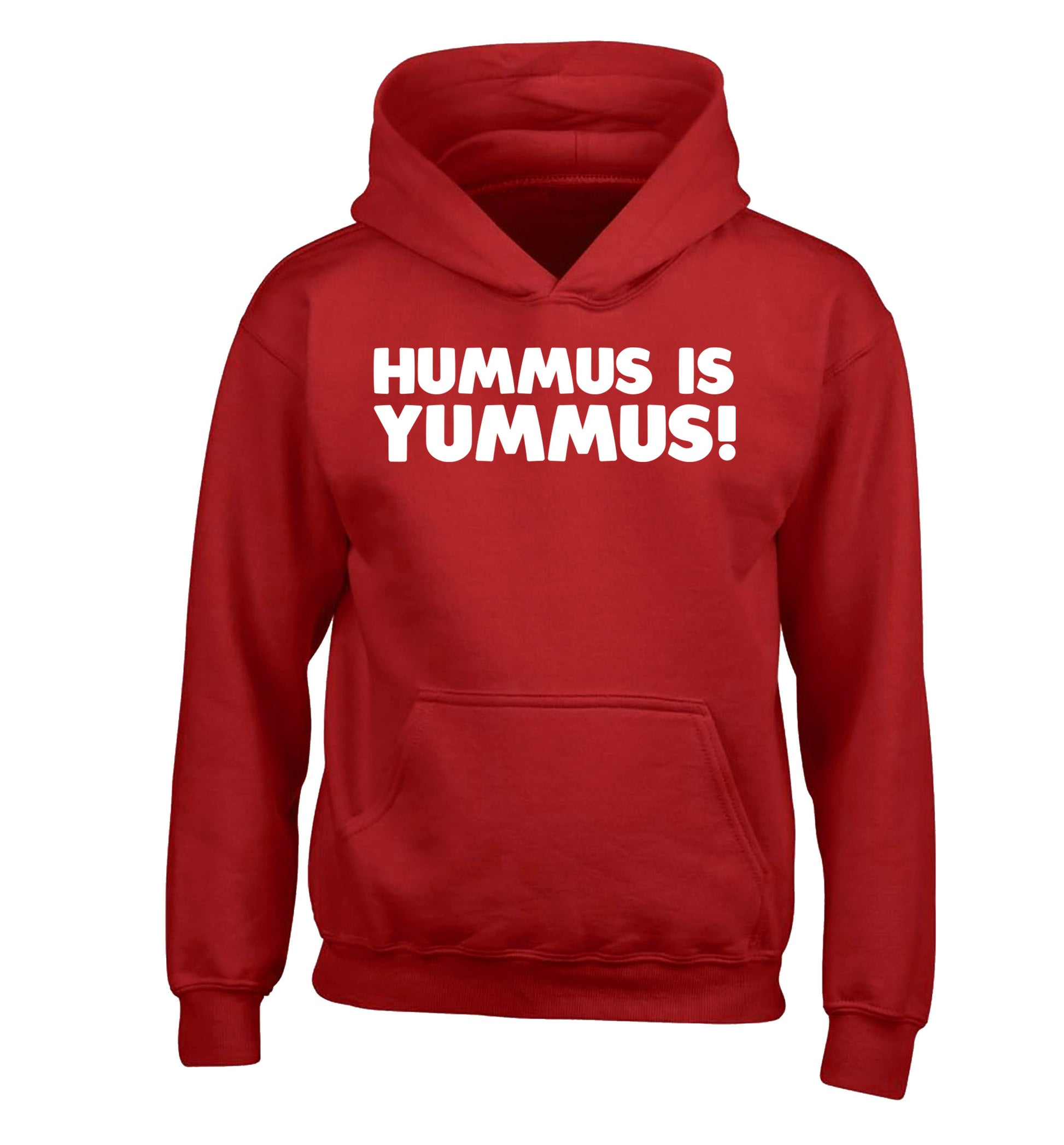 Hummus is Yummus  children's red hoodie 12-14 Years