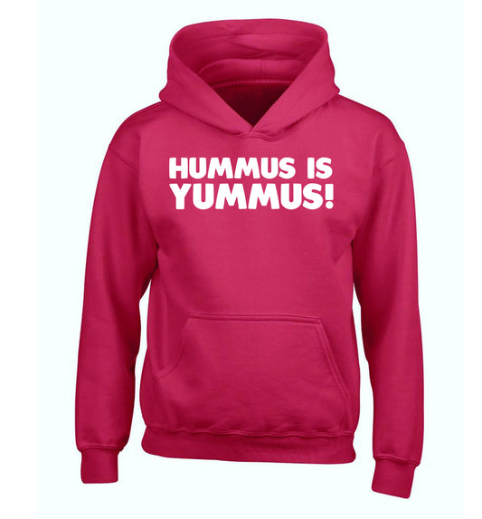 Hummus is Yummus  children's pink hoodie 12-14 Years