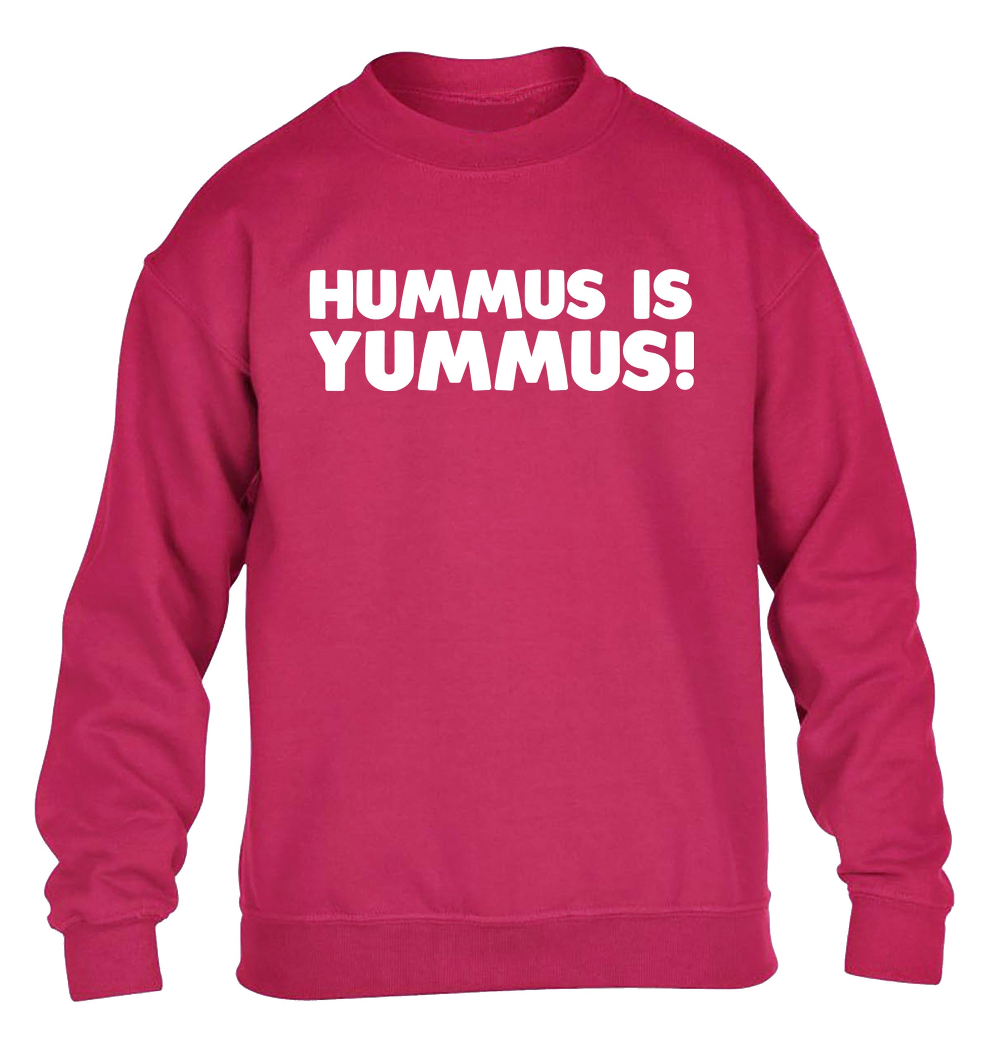 Hummus is Yummus  children's pink sweater 12-14 Years