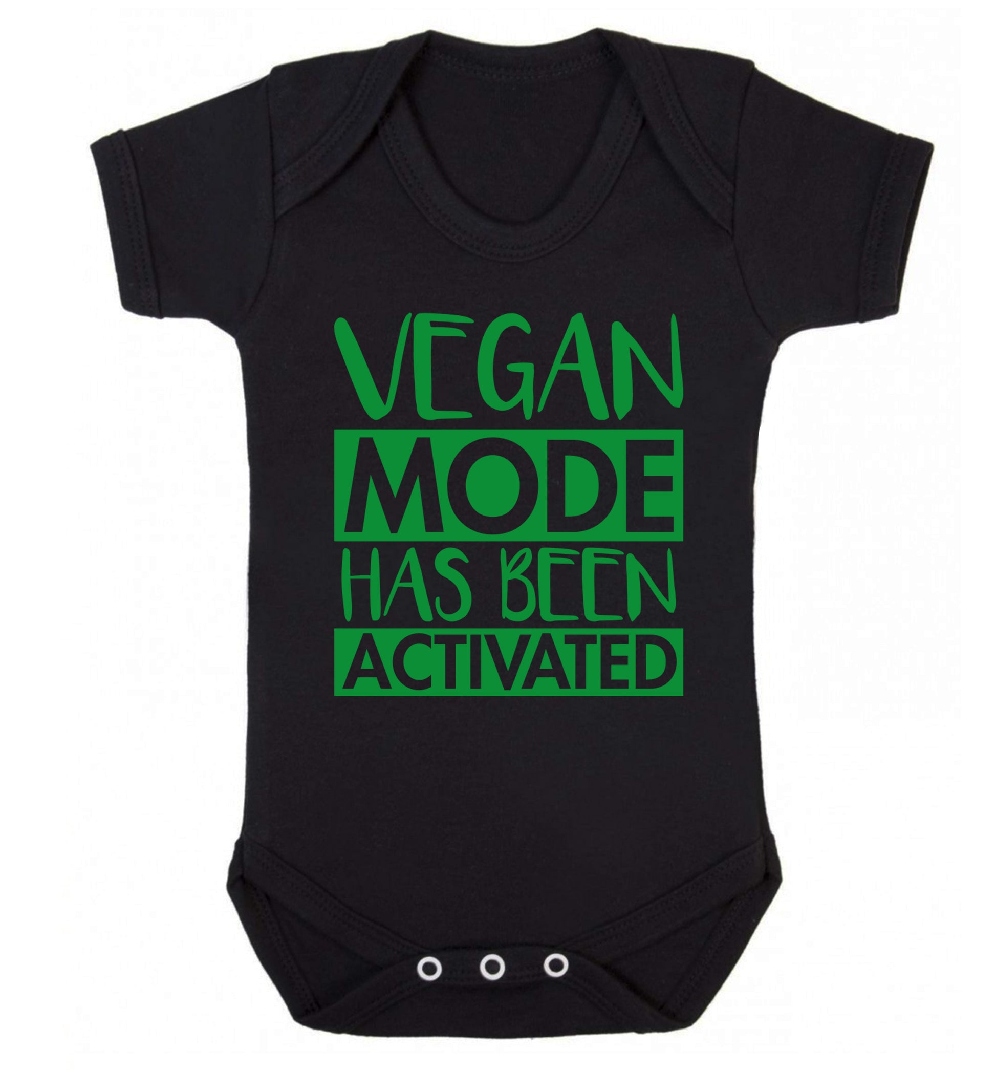 Vegan mode activated Baby Vest black 18-24 months
