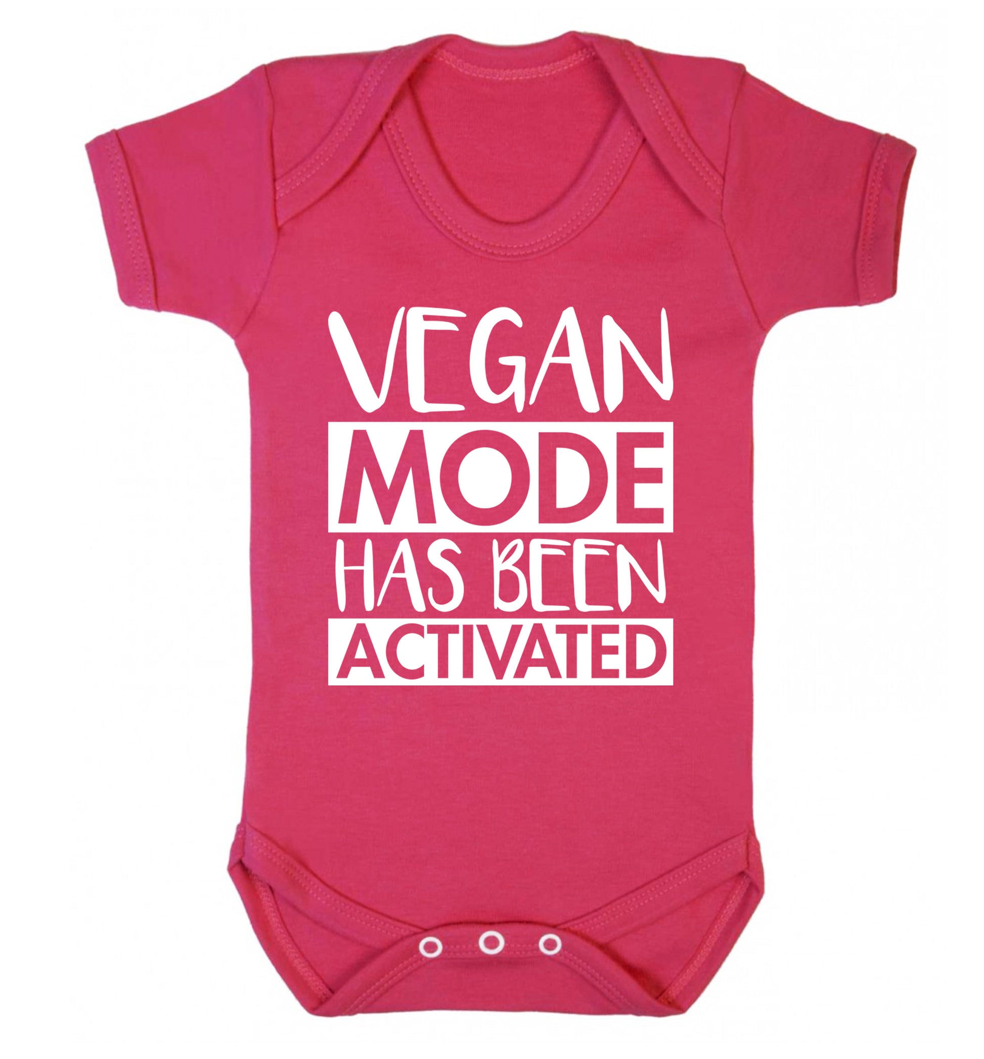 Vegan mode activated Baby Vest dark pink 18-24 months
