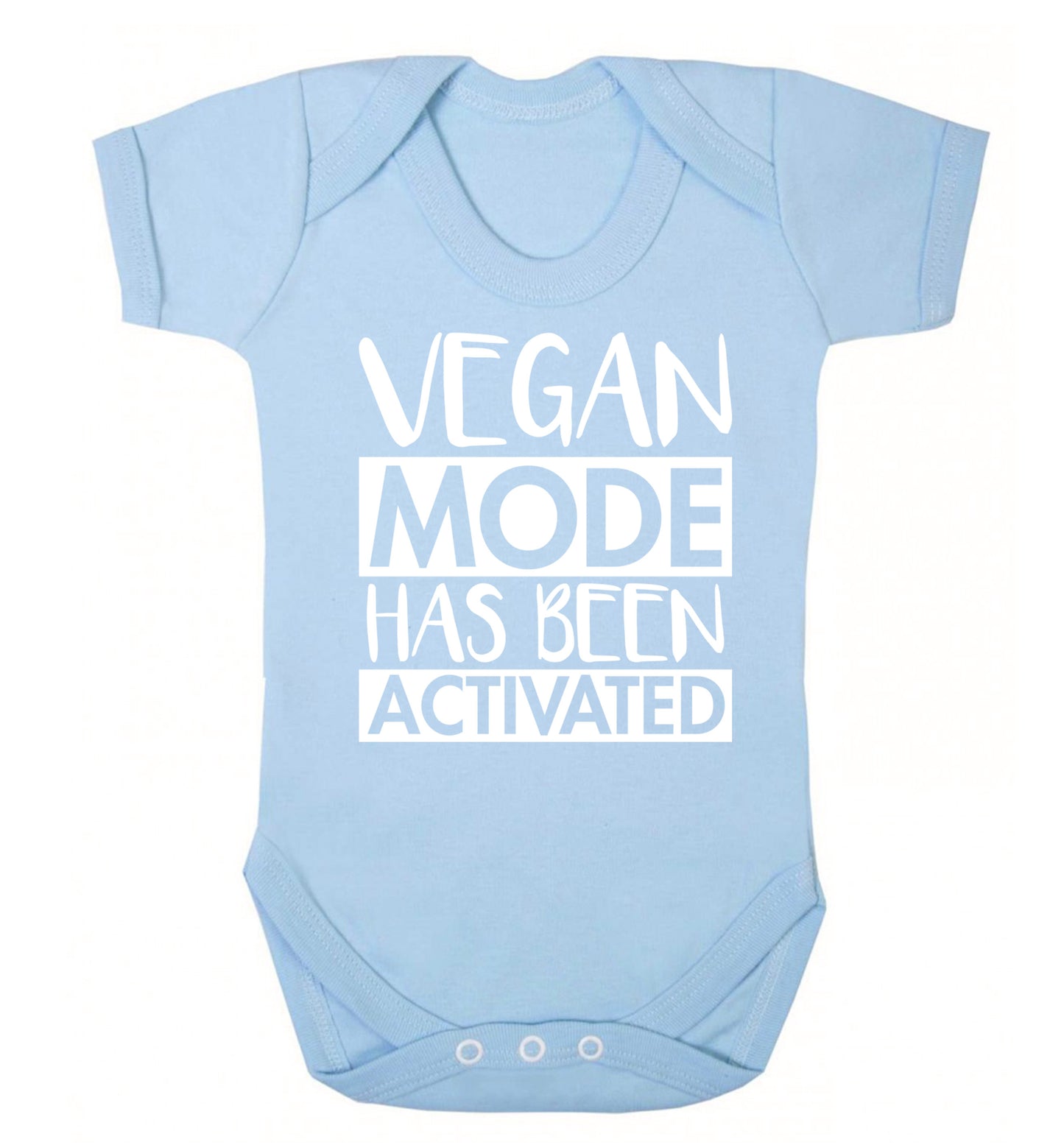 Vegan mode activated Baby Vest pale blue 18-24 months