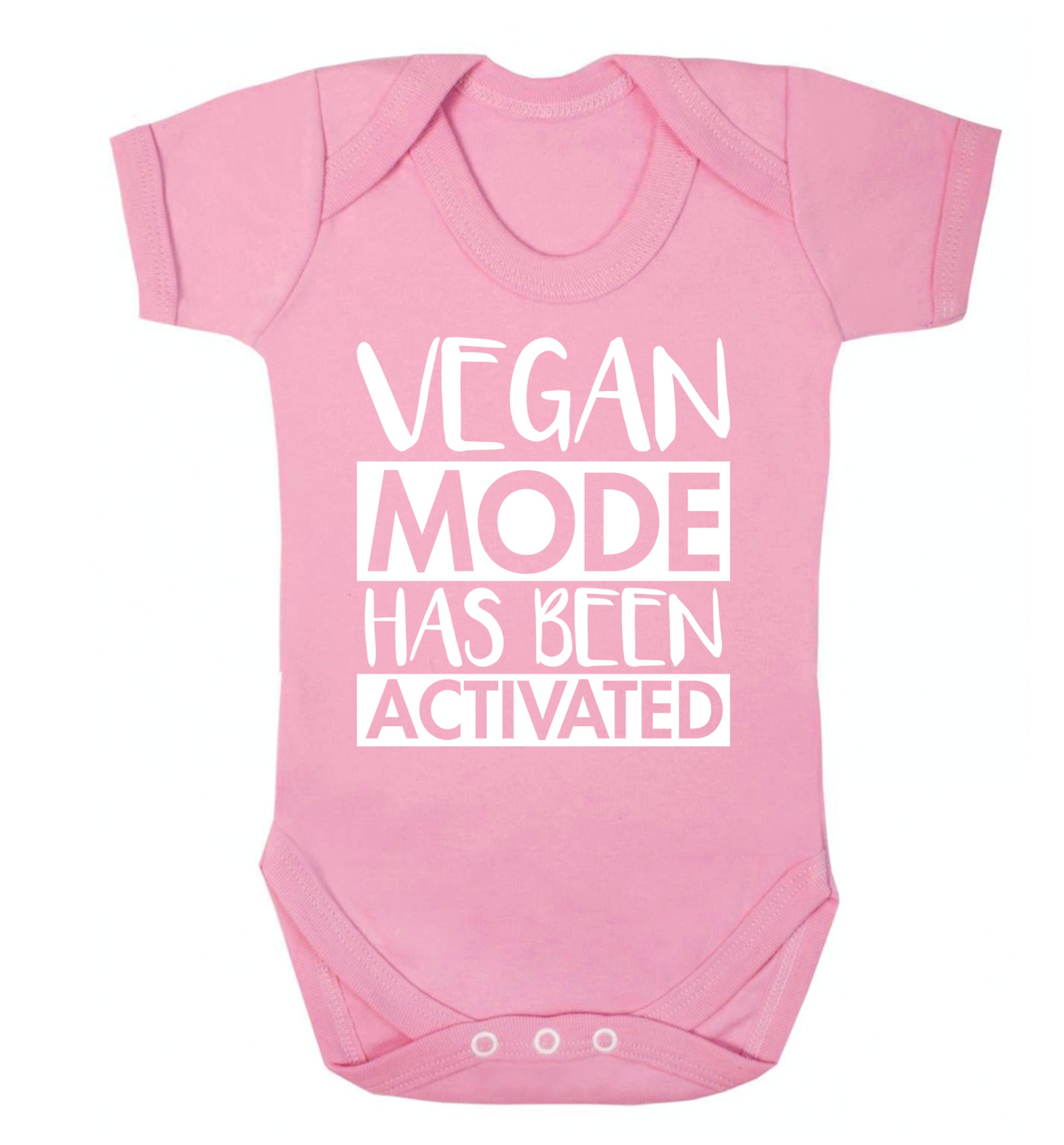 Vegan mode activated Baby Vest pale pink 18-24 months
