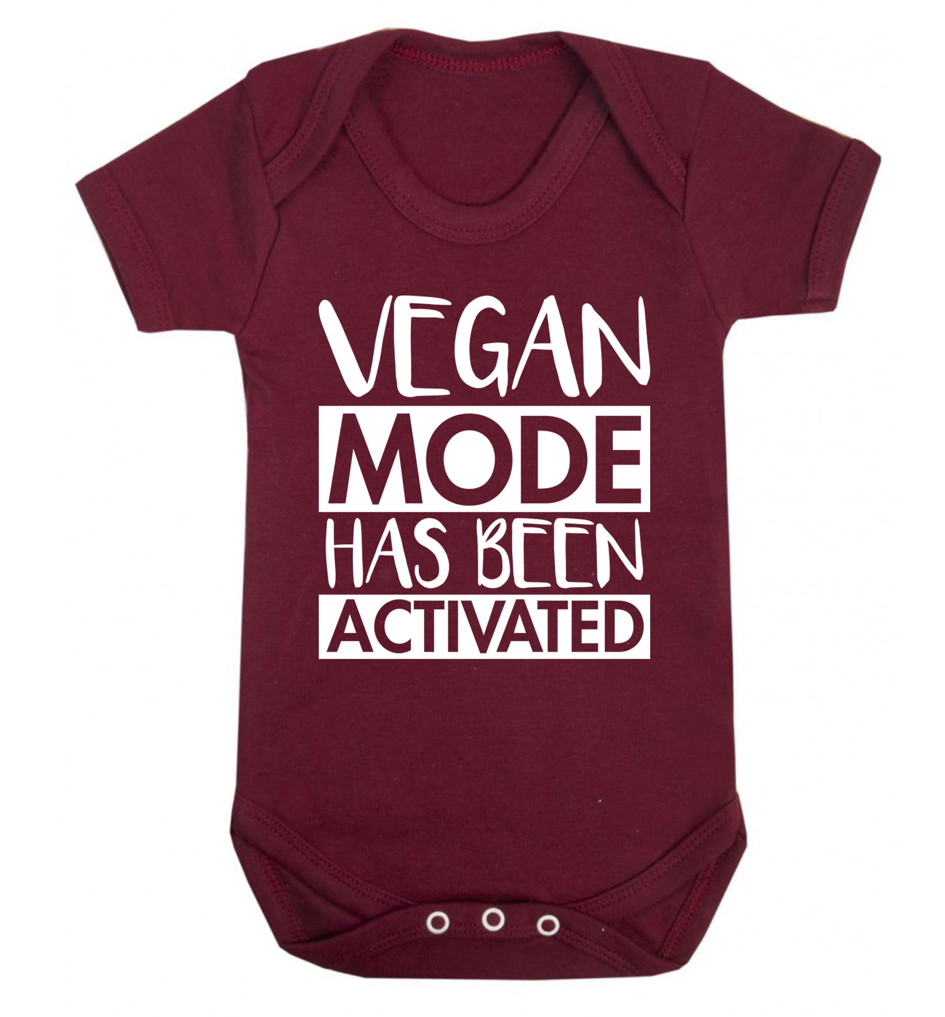 Vegan mode activated Baby Vest maroon 18-24 months