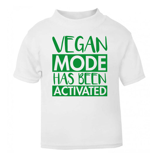 Vegan mode activated white Baby Toddler Tshirt 2 Years