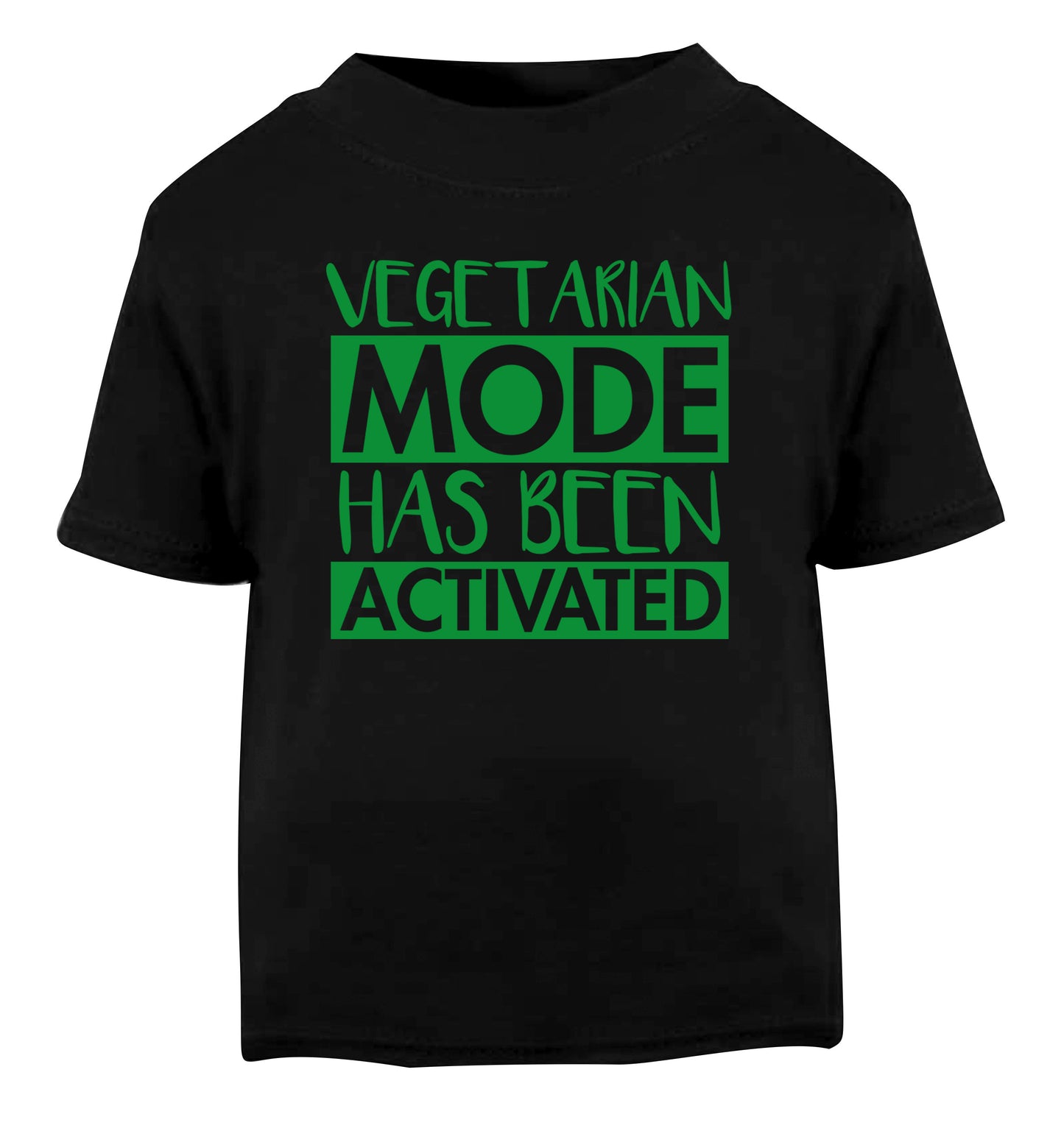 Vegetarian mode activated Black Baby Toddler Tshirt 2 years