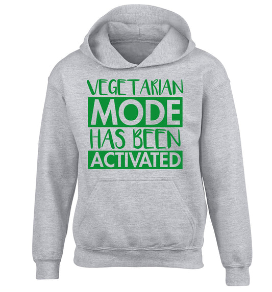 Vegetarian mode activated children's grey hoodie 12-14 Years