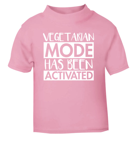 Vegetarian mode activated light pink Baby Toddler Tshirt 2 Years