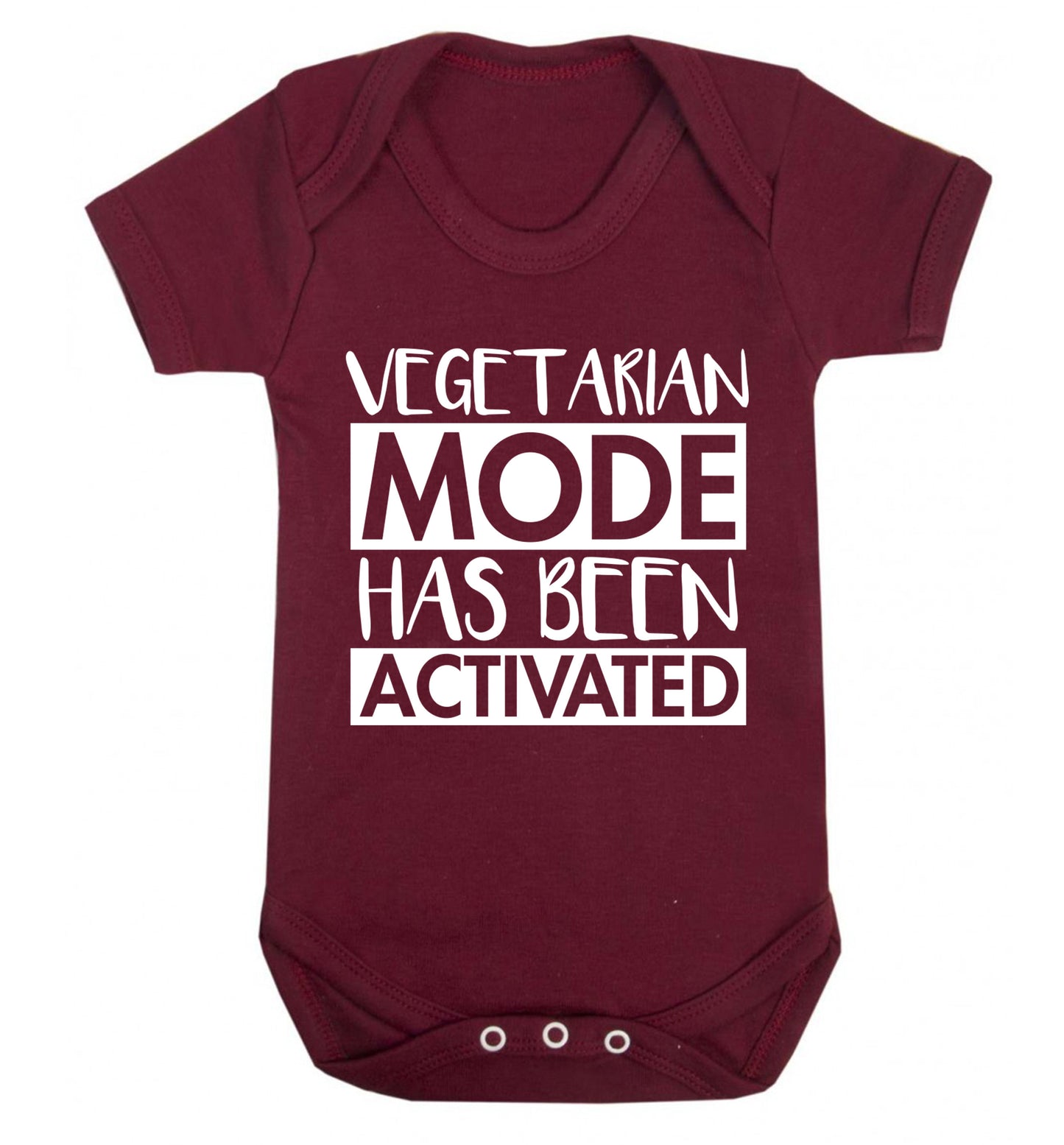 Vegetarian mode activated Baby Vest maroon 18-24 months