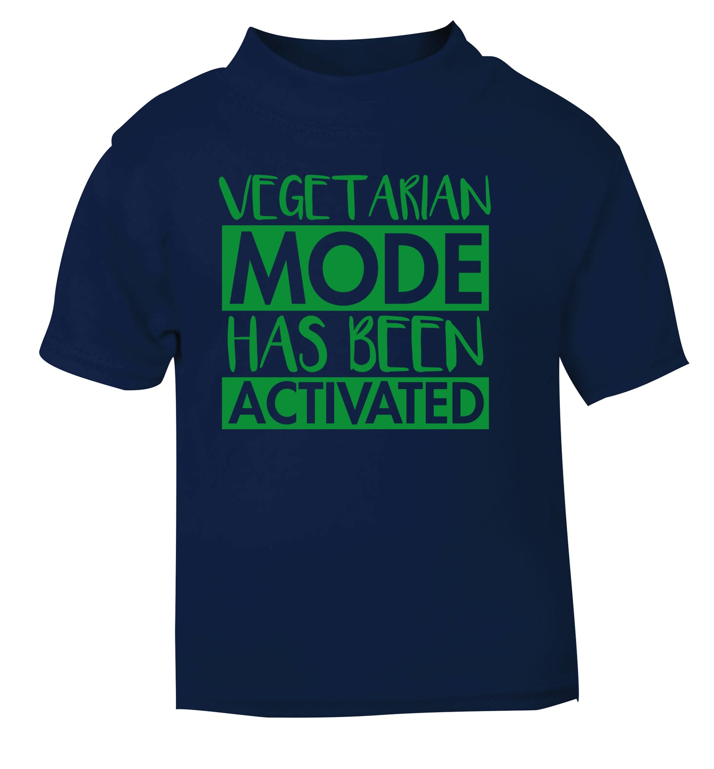 Vegetarian mode activated navy Baby Toddler Tshirt 2 Years