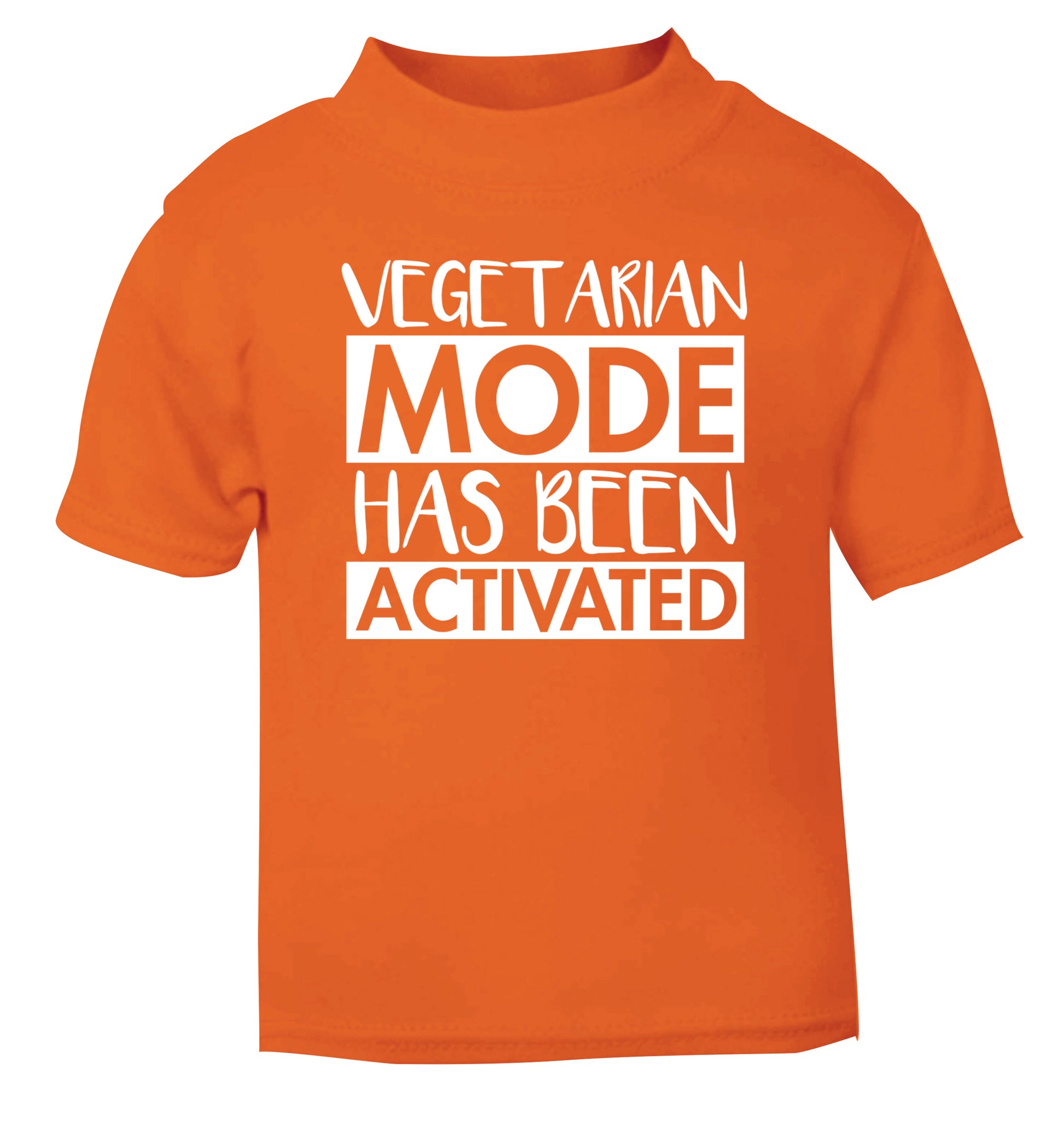 Vegetarian mode activated orange Baby Toddler Tshirt 2 Years