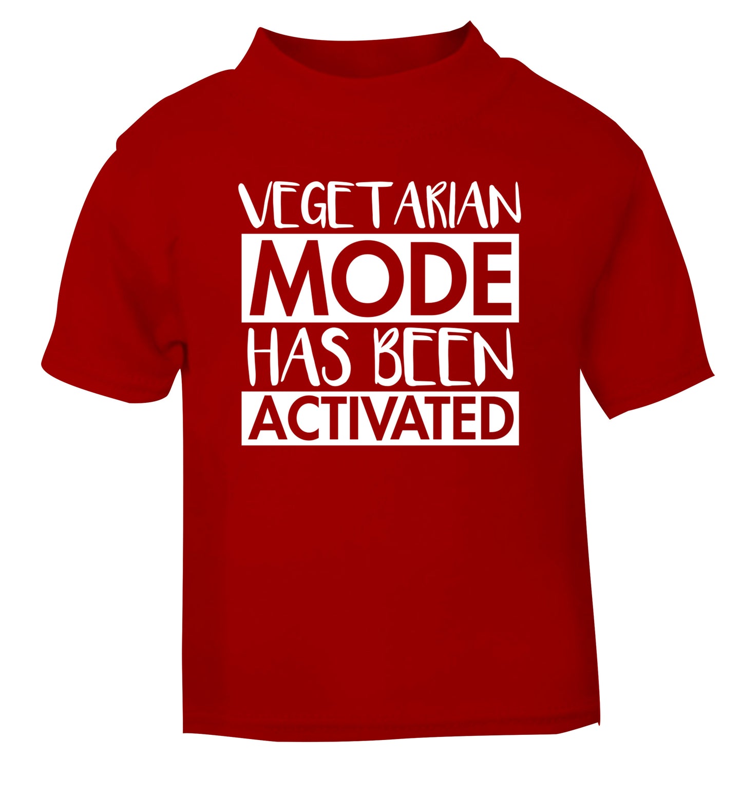 Vegetarian mode activated red Baby Toddler Tshirt 2 Years