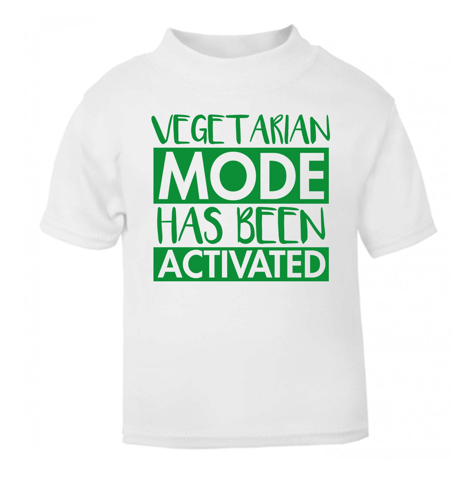 Vegetarian mode activated white Baby Toddler Tshirt 2 Years