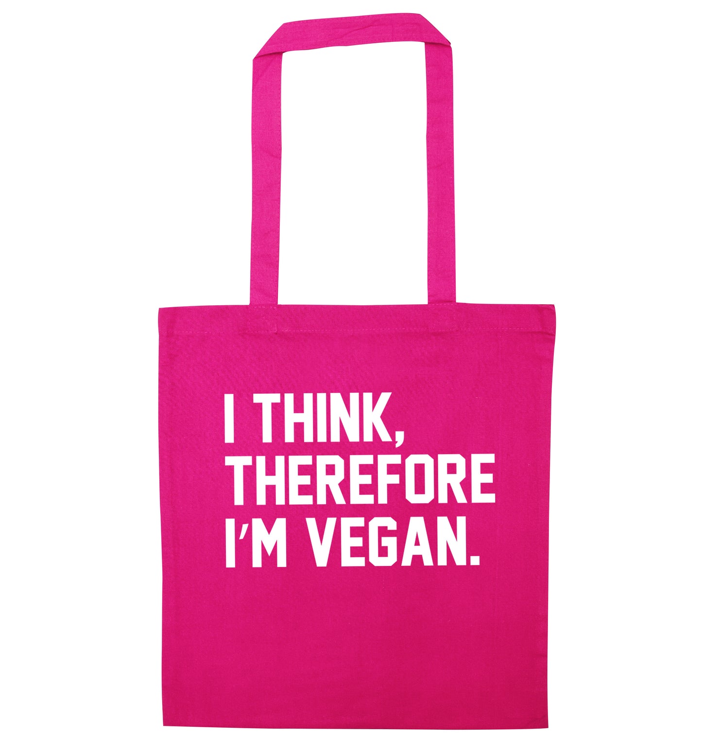 I think therefore I'm vegan pink tote bag
