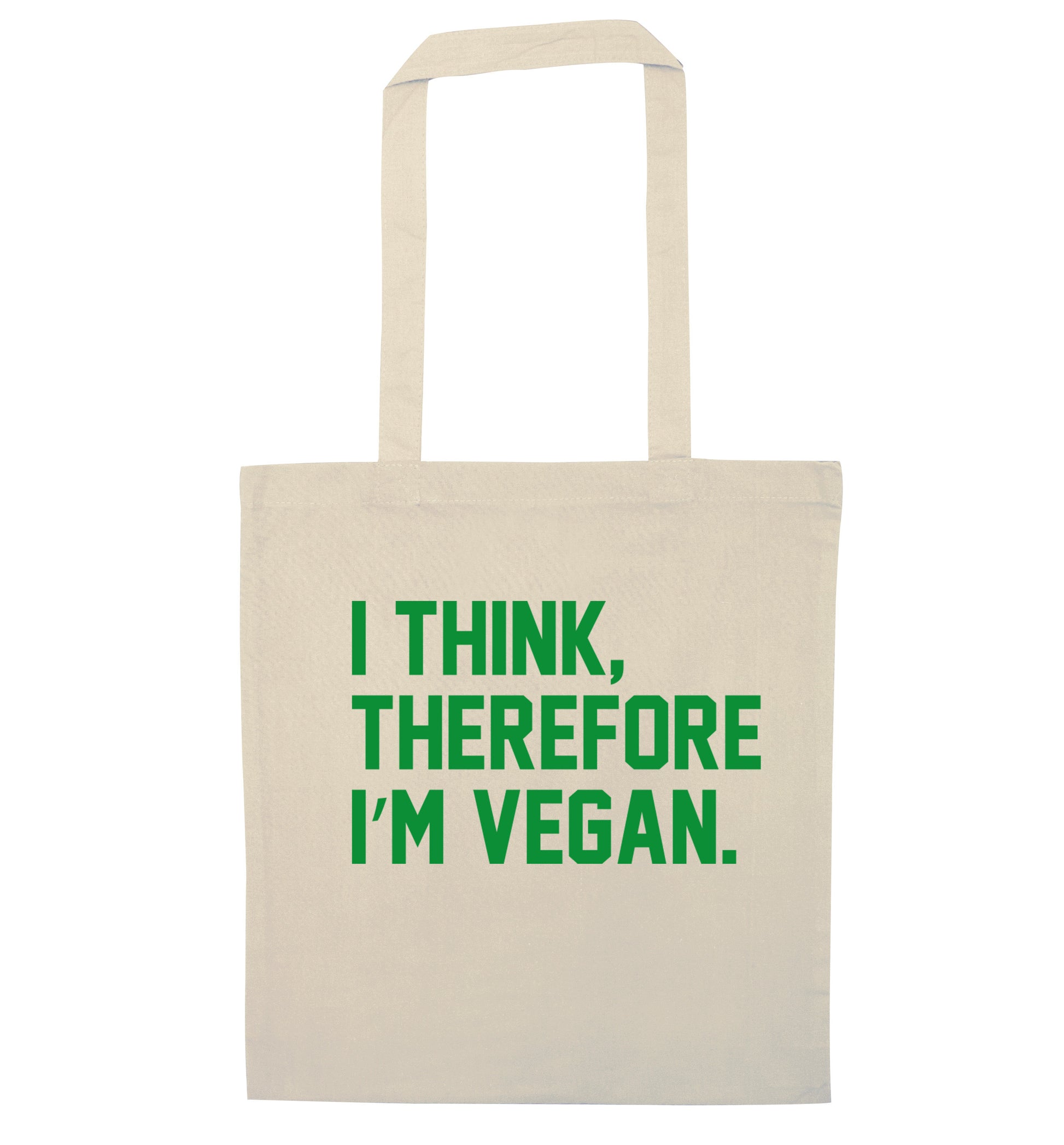 I think therefore I'm vegan natural tote bag