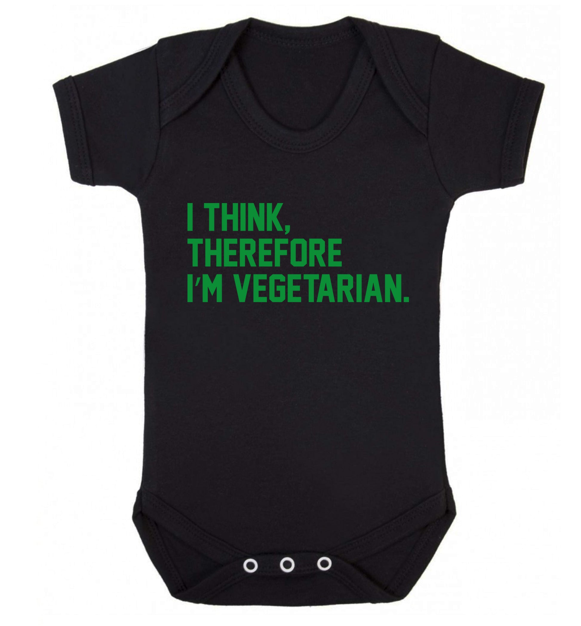 I think therefore I'm vegetarian Baby Vest black 18-24 months