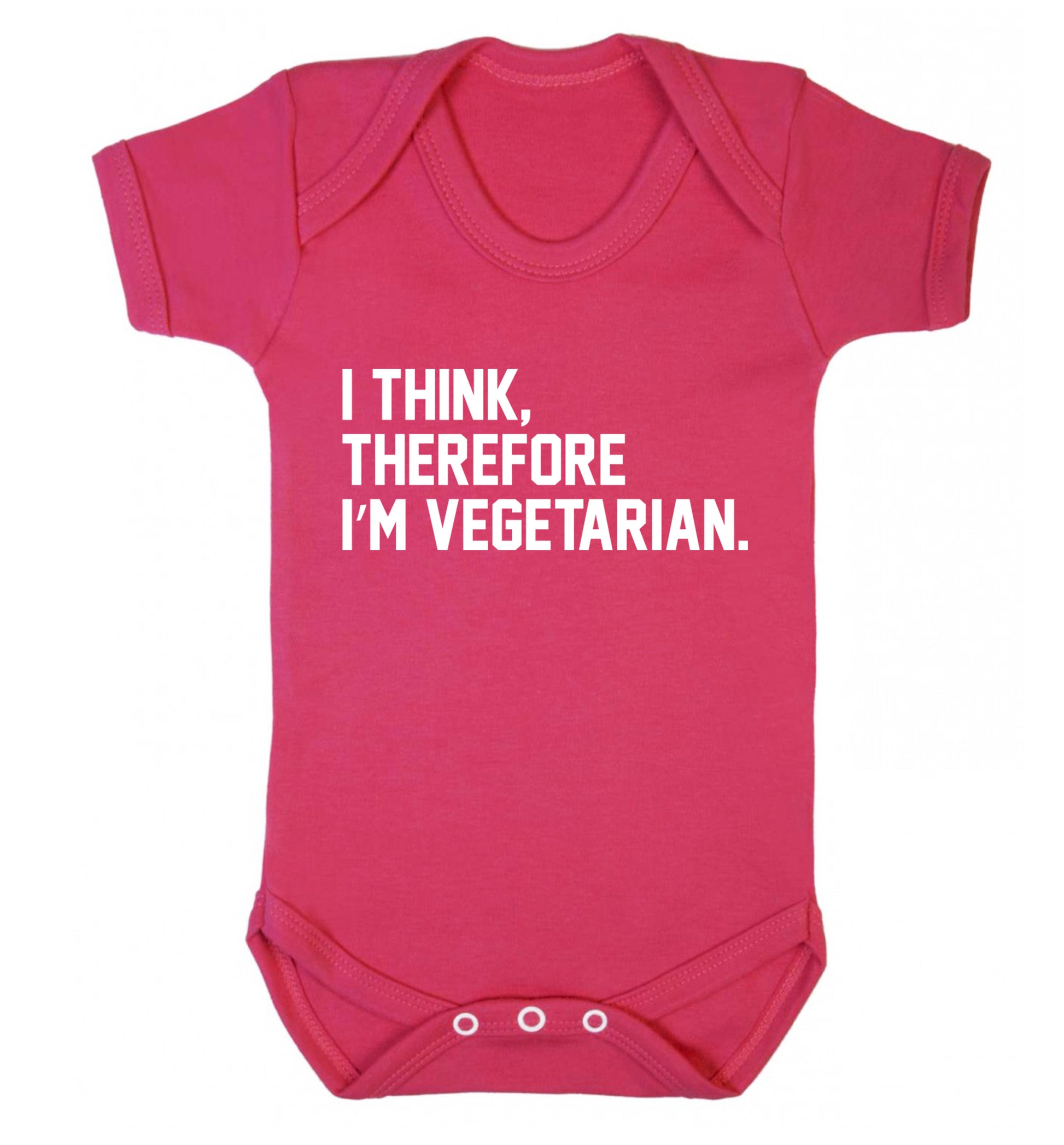 I think therefore I'm vegetarian Baby Vest dark pink 18-24 months