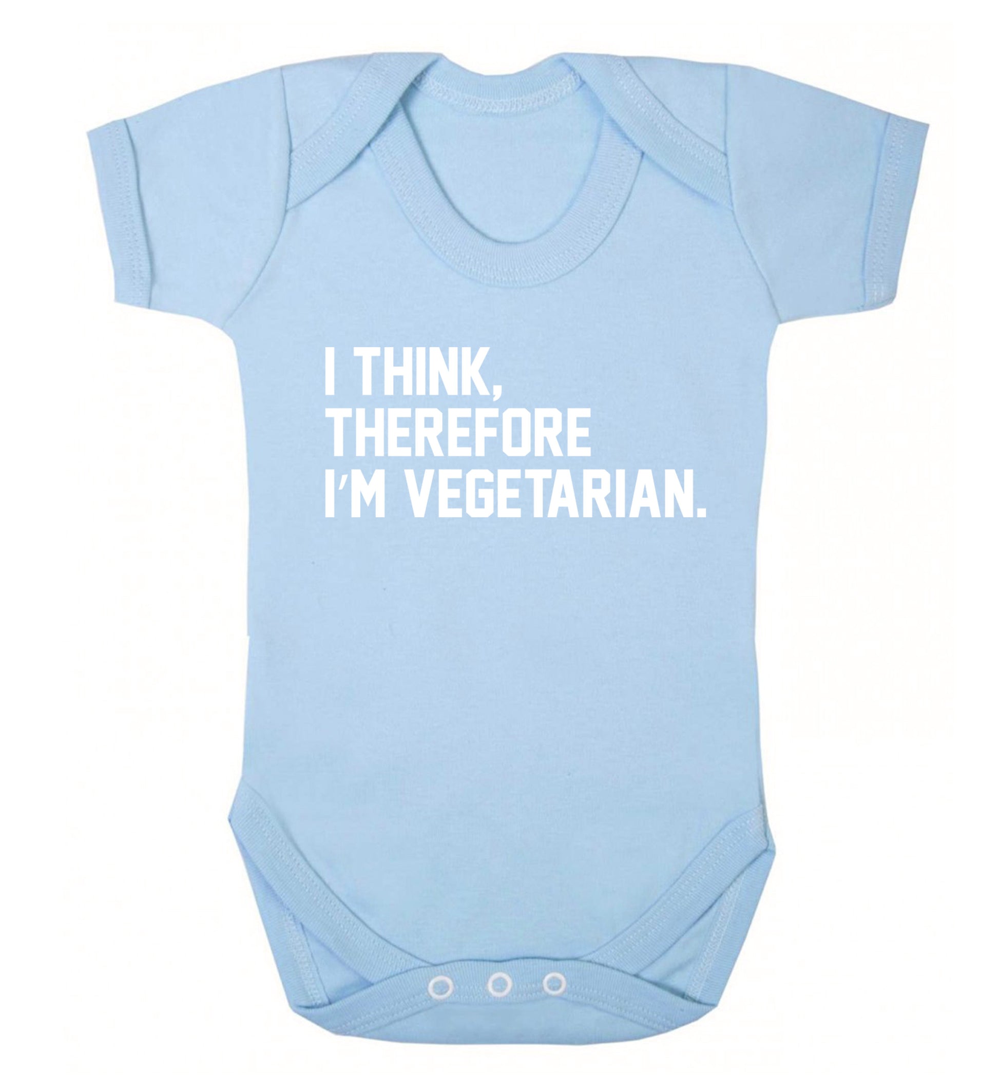 I think therefore I'm vegetarian Baby Vest pale blue 18-24 months